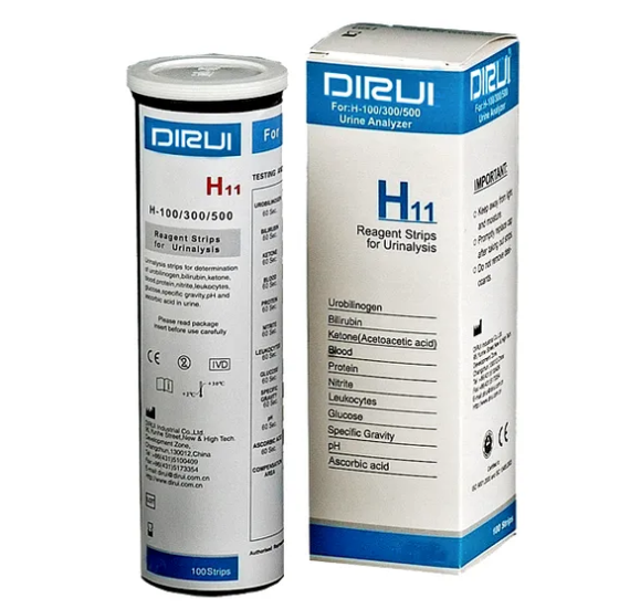 Тест-смужки для аналізу сечі DIRUI H11 (11 параметрів) №100